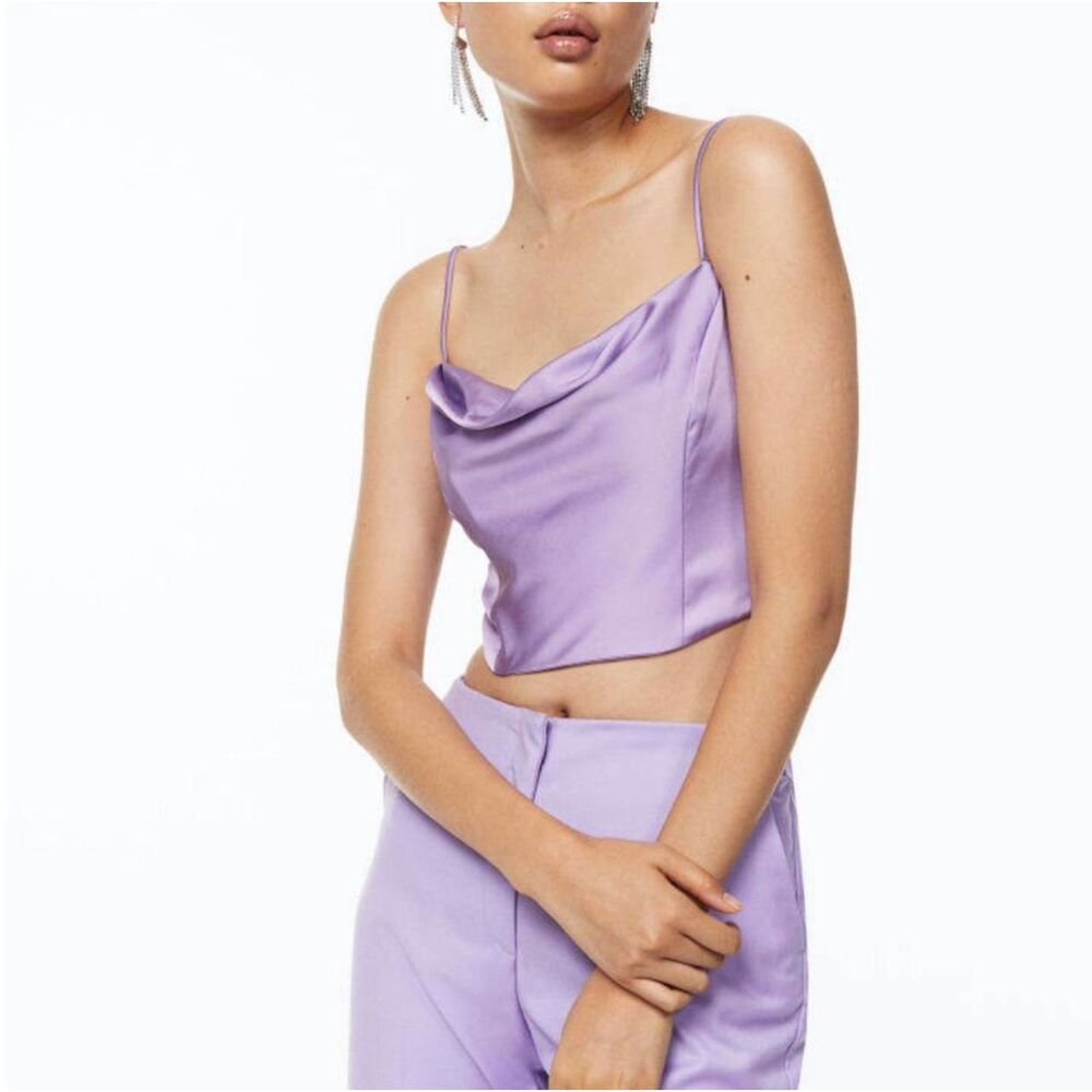 H&M Ladies Satin Corset Top in Lilac